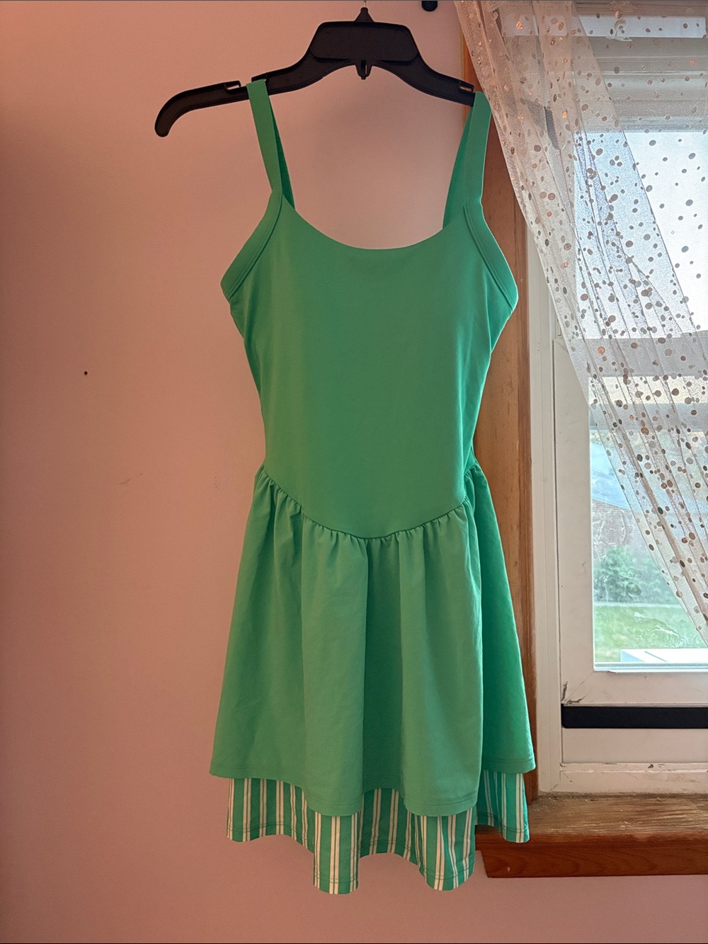 Target Green Striped Layered Romper